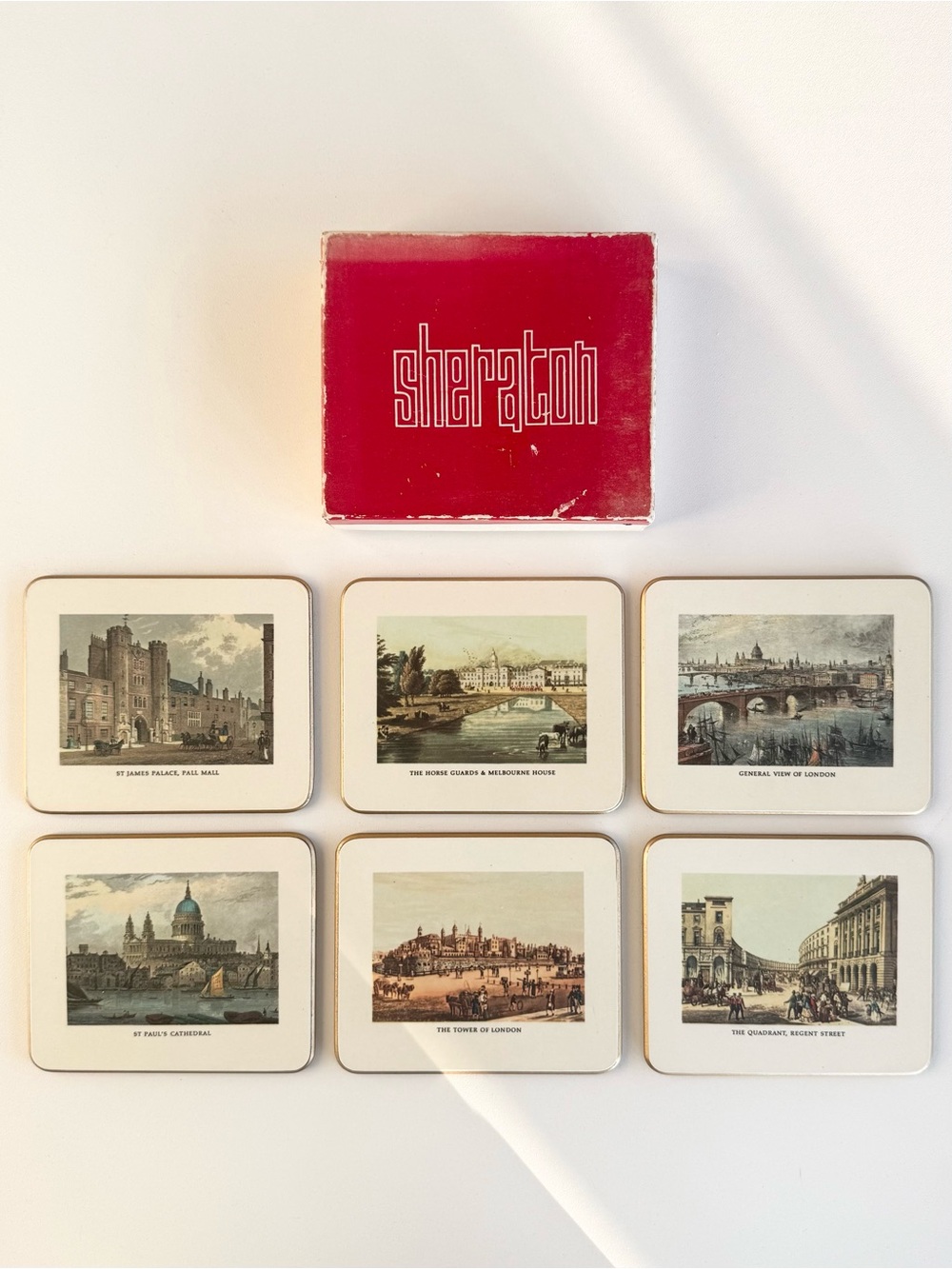 Sheraton Vintage London Scene Coaster Set - Red Box